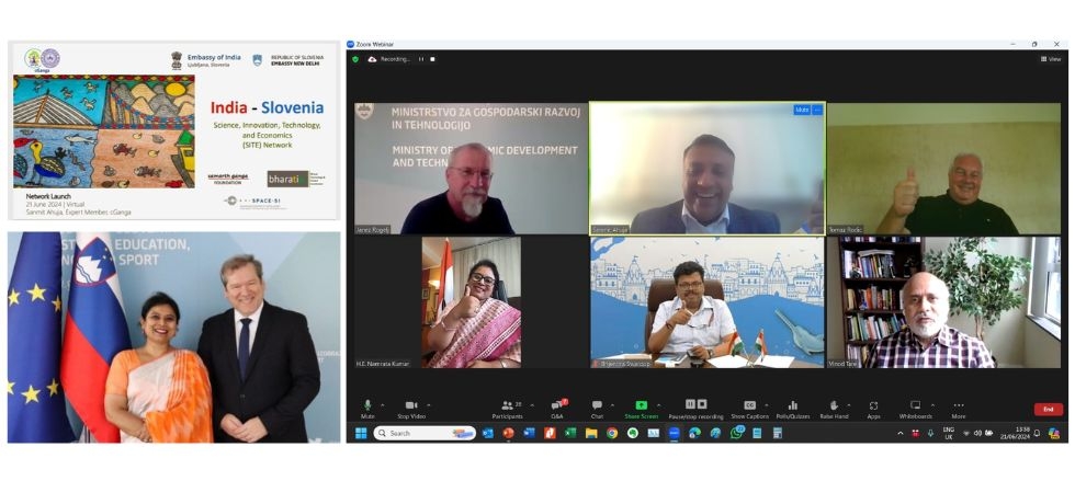 Slovenian chapter of the India-Slovenia SITE Network was launched virtually on 21 June 2024 following last year’s talks to take the collaboration between India and Slovenia in the areas of Science, Innovation, Technology and Economy ahead.